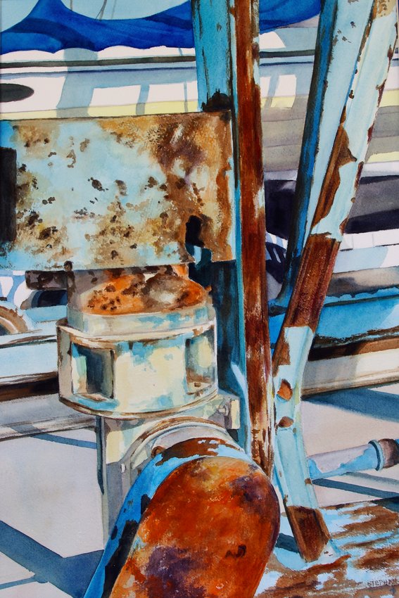 See "Rusted Wench," by  Sue Stephan Foster, and other works at the final days of "Shadows and Light" at the Wayne County Arts Alliance.